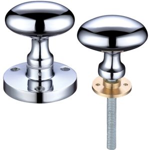 Contract Oval Rim Door Knobs, Polished Chrome (sold in pairs)