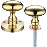 Contract Oval Rim Door Knobs, Polished Brass (sold in pairs)