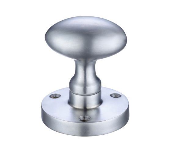 Contract Oval Mortice Door Knobs, Satin Chrome (sold in pairs)