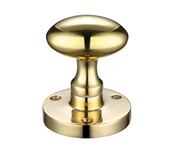 Contract Oval Mortice Door Knobs, Polished Brass (sold in pairs)