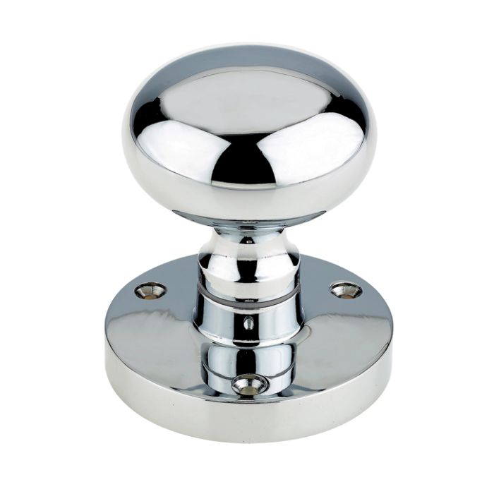 Contract Mushroom Mortice Door Knobs, Polished Chrome (sold in pairs)