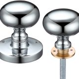 Contract Mushroom Rim Door Knobs, Polished Chrome (sold in pairs)