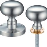 Contract Mushroom Rim Door Knobs, Satin Chrome (sold in pairs)
