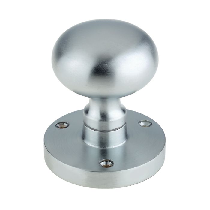 Contract Mushroom Mortice Door Knobs, Satin Chrome (sold in pairs)