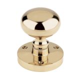 Contract Mushroom Mortice Door Knobs, Polished Brass (sold in pairs)