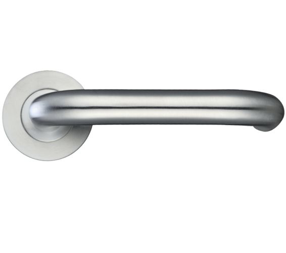 ZCS Architectural RTD Lever On Round Rose, Satin Stainless Steel (sold in pairs)