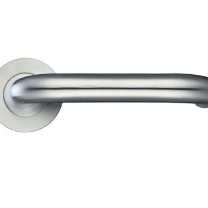 ZCS Architectural RTD Lever On Round Rose, Satin Stainless Steel (sold in pairs)
