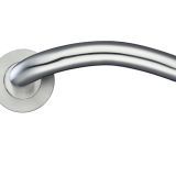 ZCS Architectural Arched Lever On Round Rose - Satin Stainless Steel (sold in pairs)