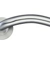 ZCS Architectural Arched Lever On Round Rose – Satin Stainless Steel (sold in pairs)