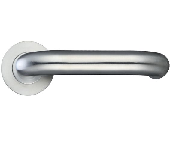 ZCS Architectural RTD Lever On Round Rose, Satin Stainless Steel (sold in pairs)