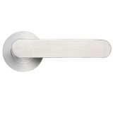 ZCS Architectural Atlas Lever On Round Rose, Satin Stainless Steel (sold in pairs)