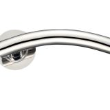 ZCS Architectural Arched T-Bar Lever On Round Rose - Polished Stainless Steel (sold in pairs)