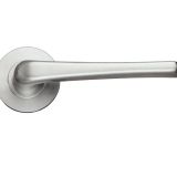ZCS Architectural Atlas Lever On Round Rose, Satin Stainless Steel (sold in pairs)
