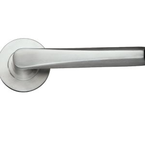 ZCS Architectural Designer Lever On Round Rose, Satin Stainless Steel (sold in pairs)