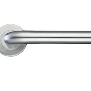 ZCS2 Radius Lever On Round Rose, Satin Stainless Steel (sold in pairs)
