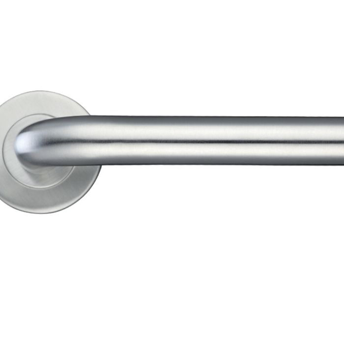 ZCS2 Radius Lever On Round Rose, Satin Stainless Steel (sold in pairs)