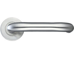 Zoo Hardware ZCS2 Contract RTD Lever Handle on Rose - Satin Stainless Steel (sold in pairs)