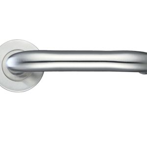 Zoo Hardware ZCS2 Contract RTD Lever Handle on Rose – Satin Stainless Steel (sold in pairs)