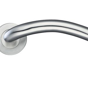ZCS2 Contract Arched Lever On Round Rose, Satin Stainless Steel (sold in pairs)