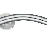 ZCS2 Contract Arched T-Bar Lever On Round Rose - Satin Stainless Steel (sold in pairs)