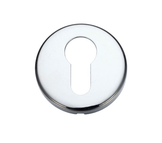 Contract Euro Profile Escutcheon, Polished Chrome