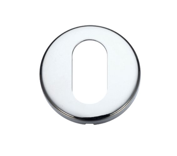 Contract Oval Profile Escutcheon, Polished Chrome