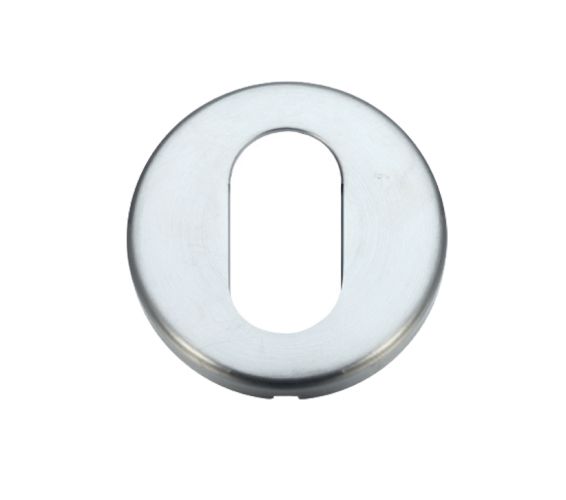 Contract Oval Profile Escutcheon, Satin Chrome