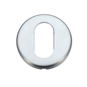 Contract Oval Profile Escutcheon, Satin Chrome