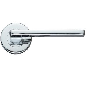 Leon Contract Lever On Round Rose, Polished Chrome (sold in pairs)
