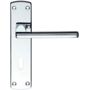 Leon Contract Door Handles On Backplate, Polished Chrome (sold in pairs)