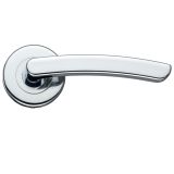 Santiago Contract Lever On Round Rose, Polished Chrome (sold in pairs)