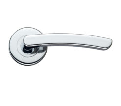 Santiago Contract Lever On Round Rose, Polished Chrome (sold in pairs)