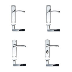 Toledo Contract Door Handles On Backplate, Polished Chrome (sold in pairs)