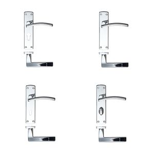 Toledo Contract Door Handles On Backplate, Polished Chrome (sold in pairs)
