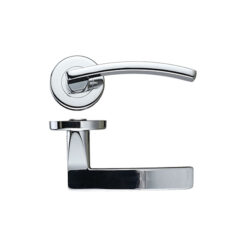 Toledo Contract Lever On Round Rose, Polished Chrome (sold in pairs) - Image 2