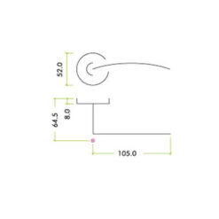 Toledo Contract Lever On Round Rose, Polished Chrome (sold in pairs) - Image 3