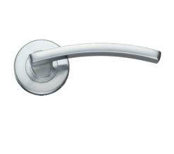 Toledo Contract Lever On Round Rose, Satin Chrome (sold in pairs)