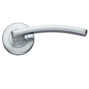 Toledo Contract Lever On Round Rose, Satin Chrome (sold in pairs)