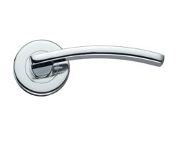 Toledo Contract Lever On Round Rose, Polished Chrome (sold in pairs)