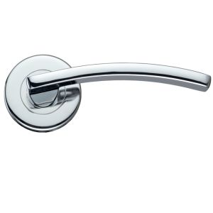 Toledo Contract Lever On Round Rose, Polished Chrome (sold in pairs)