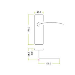 Toledo Contract Door Handles On Backplate, Polished Chrome (sold in pairs) - Image 2