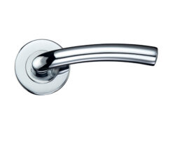 Seville Contract Lever On Round Rose, Polished Chrome (sold in pairs)