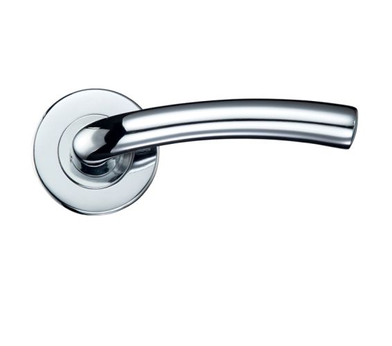 Seville Contract Lever On Round Rose, Polished Chrome (sold in pairs)