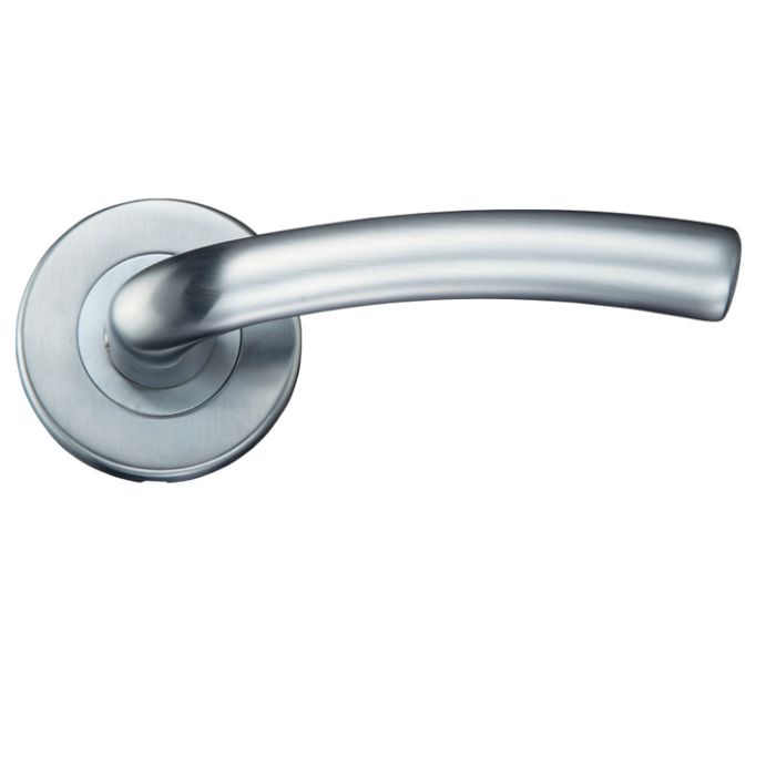 Seville Contract Lever On Round Rose, Satin Chrome (sold in pairs)