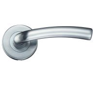 Seville Contract Lever On Round Rose, Satin Chrome (sold in pairs)