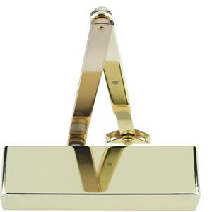 Hardware, Power Adjustable 2-4 Overhead Door Closer, Polished Brass