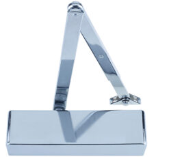 Hardware, Power Adjustable 2-4 Overhead Door Closer, Polished Nickel
