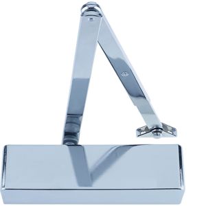 Hardware, Power Adjustable 2-4 Overhead Door Closer, Polished Nickel