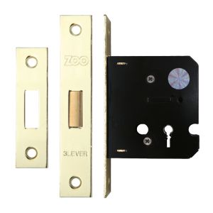 3 Lever Contract Dead Lock (64mm OR 76mm), Electro Brass