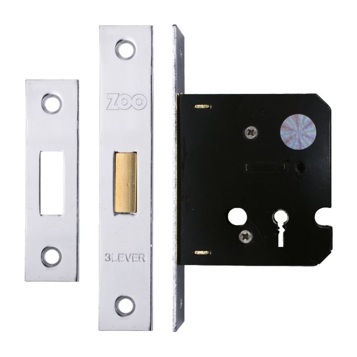 3 Lever Contract Dead Lock (64mm OR 76mm), Nickel Plate